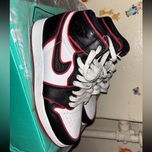 Nike Kids Black, White, and Red Sneakers